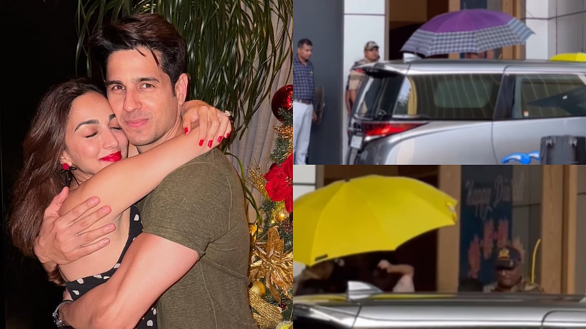 Sidharth Malhotra & Kiara Advani Hide Themselves With Umbrellas At Mumbai Airport; Paparazzi Says, 'Shah Rukh Khan Ban Gaya' - Watch