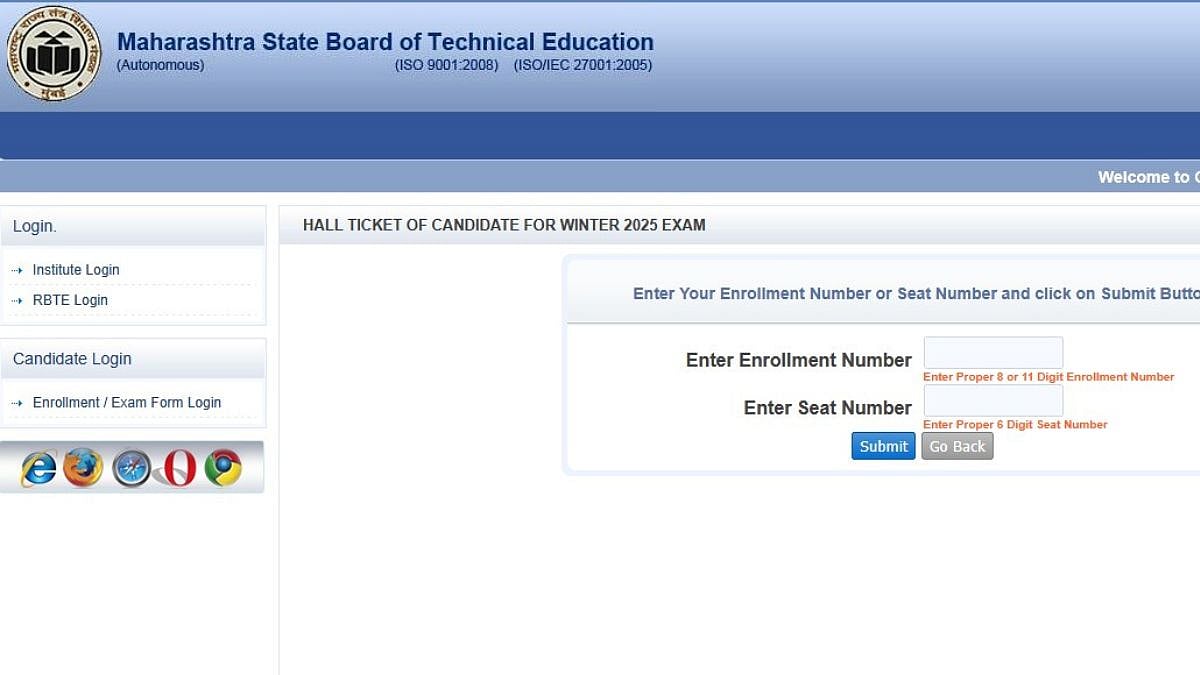 Maharashtra MSBTE Hall Ticket 2025 Released; Exams From November 11