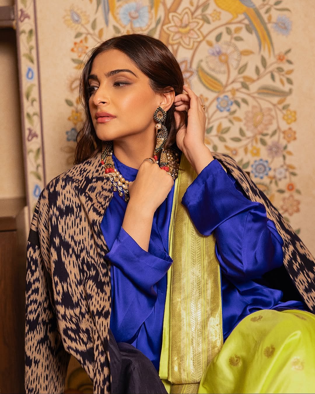 Her ensemble came from Sanjay Garg’s label, Raw Mango, a brand celebrated for reviving Indian handloom and reimagining it as couture