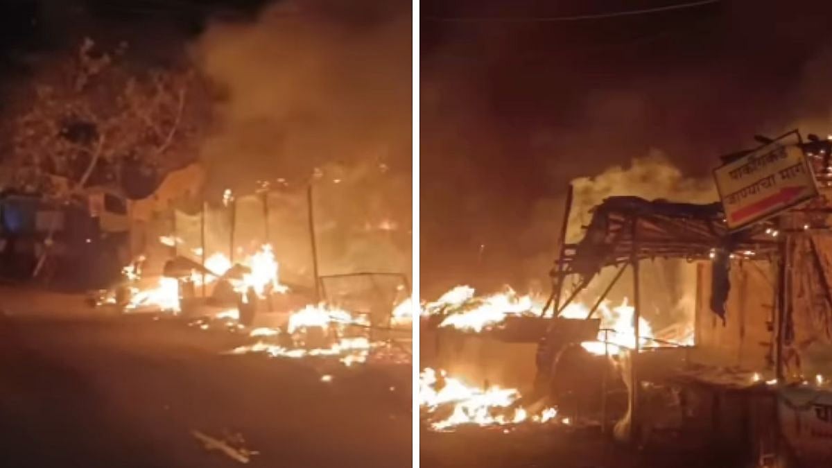Virar Fire: Massive Blaze Breaks Out Near Jivdani Temple Hill, Stalls Gutted | Video