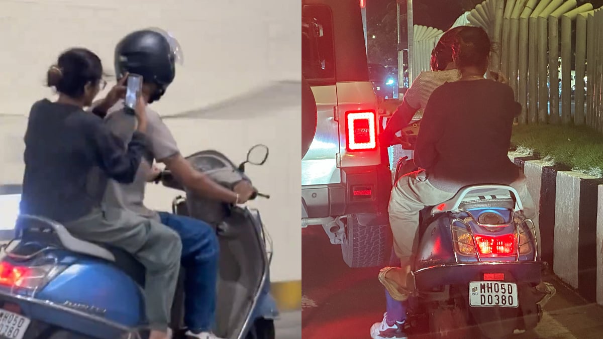 Mumbai: Couple Caught Riding Two-Wheeler On Coastal Road Despite Ban, Video Goes Viral