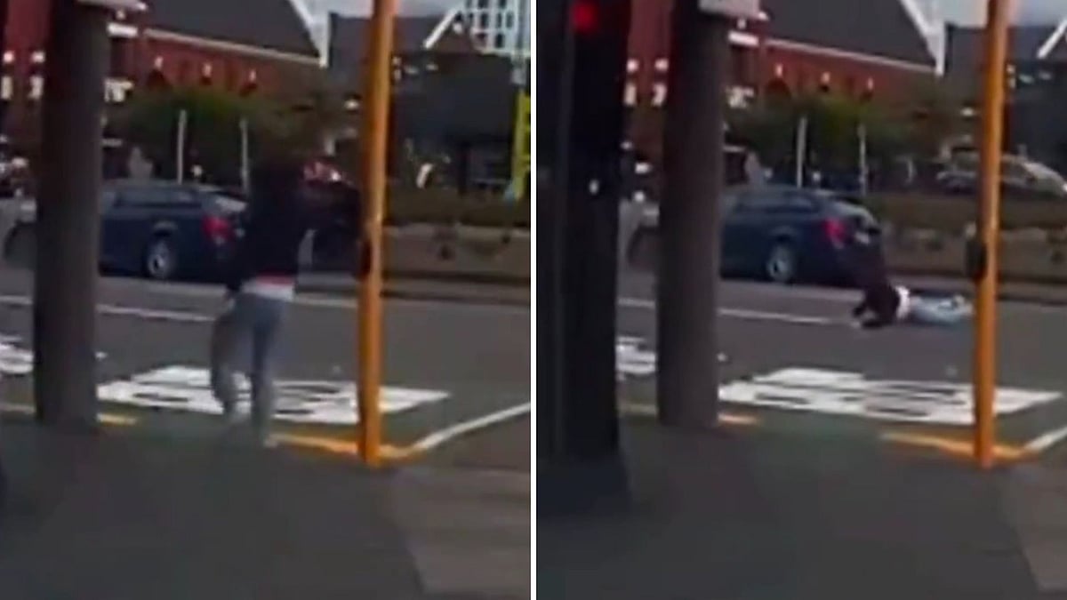 VIDEO: Powerful Wind Gust Blows Woman Into Busy Wellington Intersection In New Zealand Amid 75 mph...