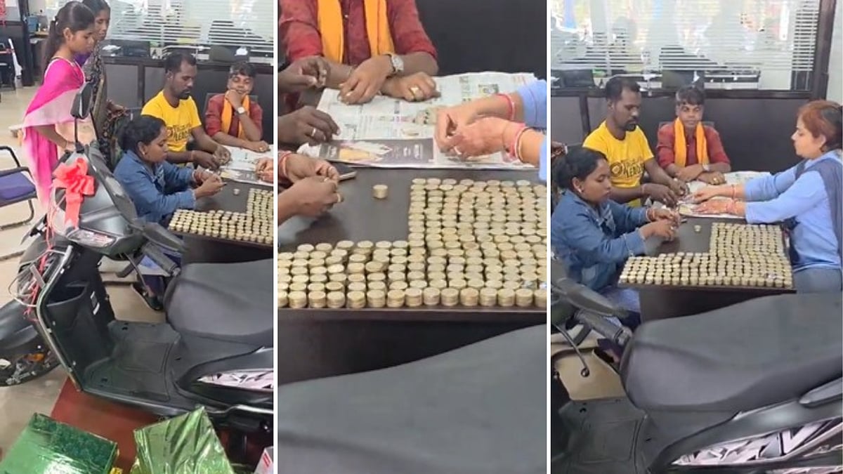 Man Pays ₹40k In Coins To Buy Scooter For Daughter In Chhattisgarh; Was Saving Since 6 Months--...