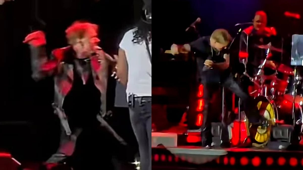 Guns N' Roses Issue Clarification After Video Of Axl Rose Throwing Mic, Kicking Drums Angrily On...