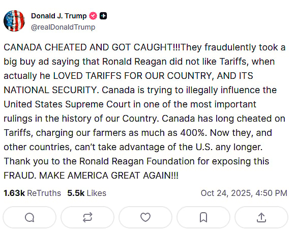 Trump's Truth Social Post
