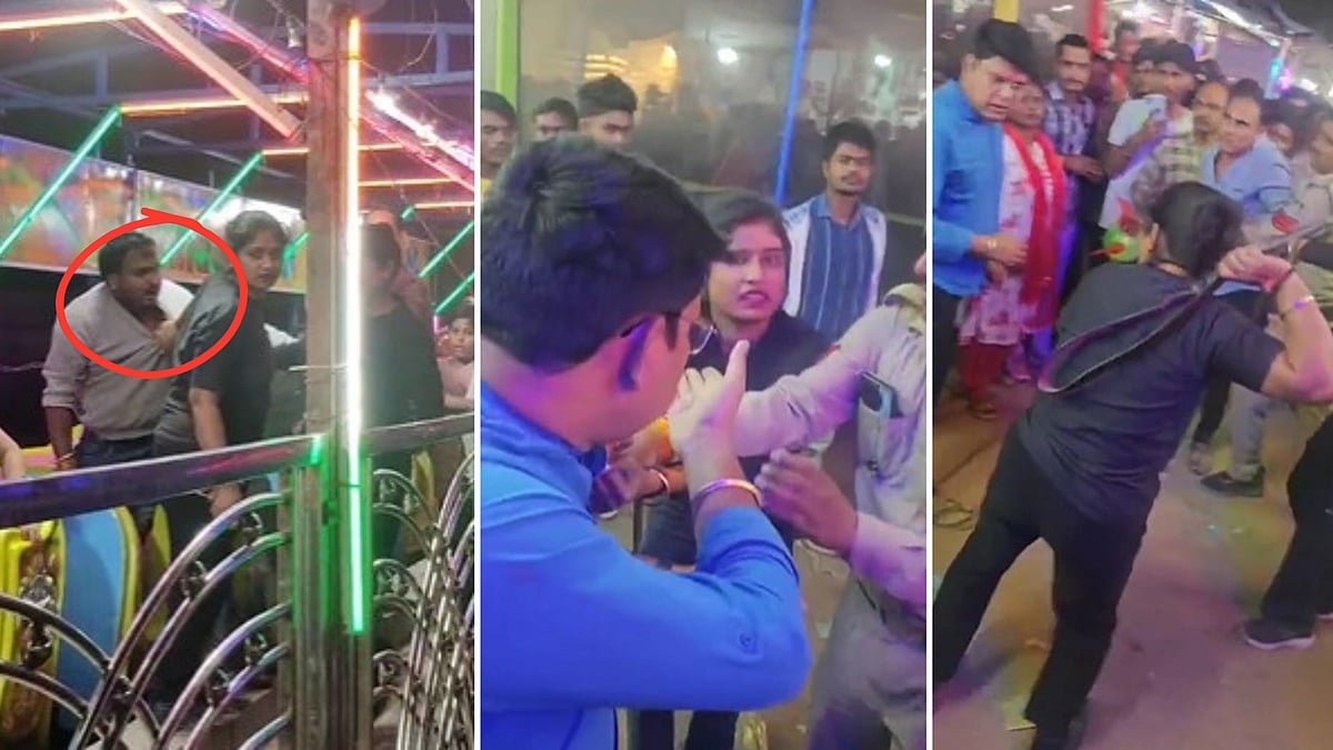 MP News: Viral Video Shows Female Bouncers Thrashing Men With 'Belt' At Chhatarpur Funfair; Locals...