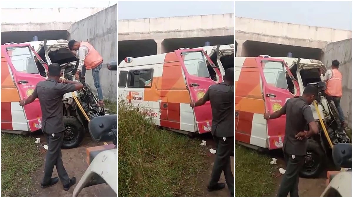 MP News: 2 Dead, 1 Critical After Ambulance Falls Off Bridge On Delhi–Mumbai Expressway In...