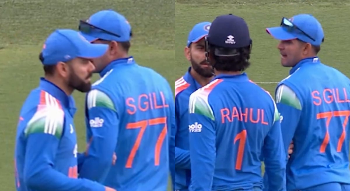 Video: Virat Kohli Grabs Shubman Gill's Arm, Engages In Intense Tactical Discussion With Indian Skipper & KL Rahul In IND vs AUS 3rd ODI