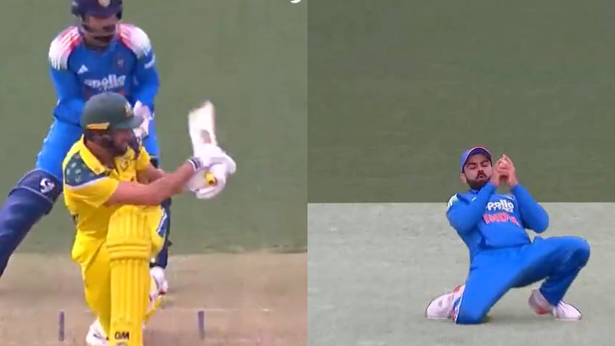 IND vs AUS 3rd ODI: Virat Kohli Displays Brilliant Reflexes, Takes Sharp Catch To Dismiss Matthew Short; Video