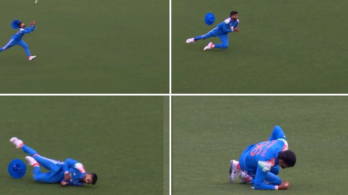 IND vs AUS 3rd ODI: Shreyas Iyer Injures Himself After Taking Spectacular Catch To Dismiss Alex Carey; Video