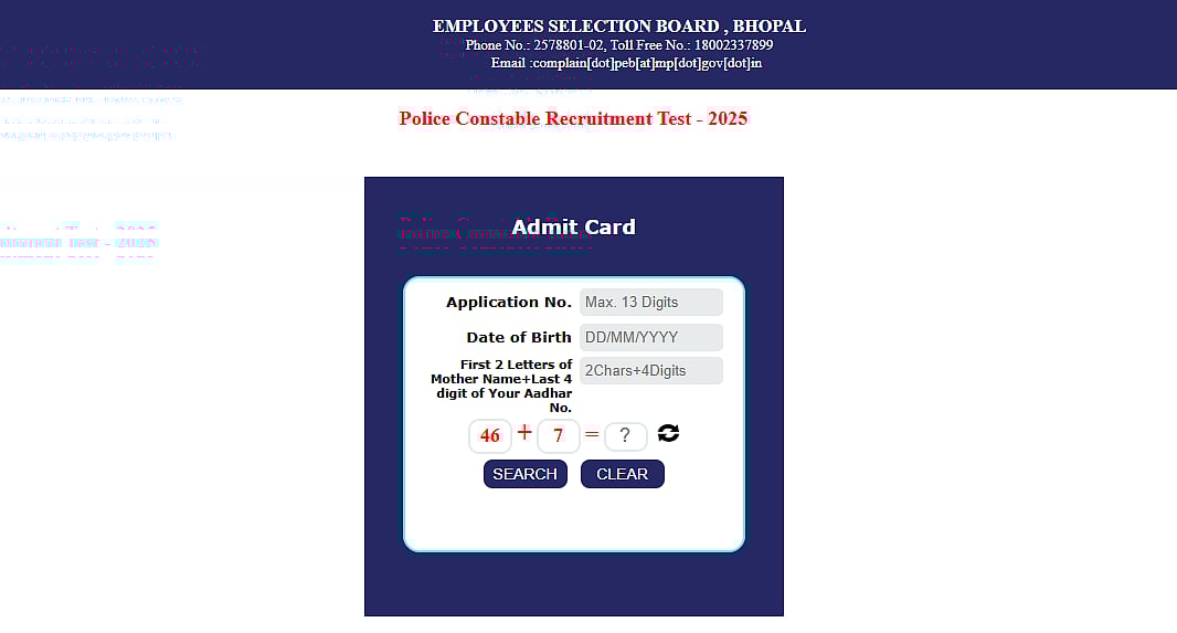MP Police Constable Admit Card 2025 Released At esb.mp.gov.in; Exams To Be Held In Two Shifts From October 30