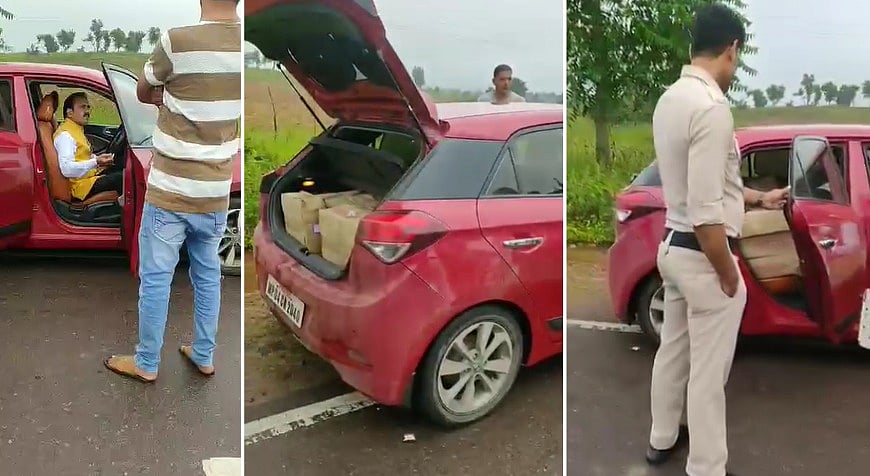 MP News: Posing As Journalist, Man Held With 40 Boxes Of Illegal Liquor During Vehicle Check In...