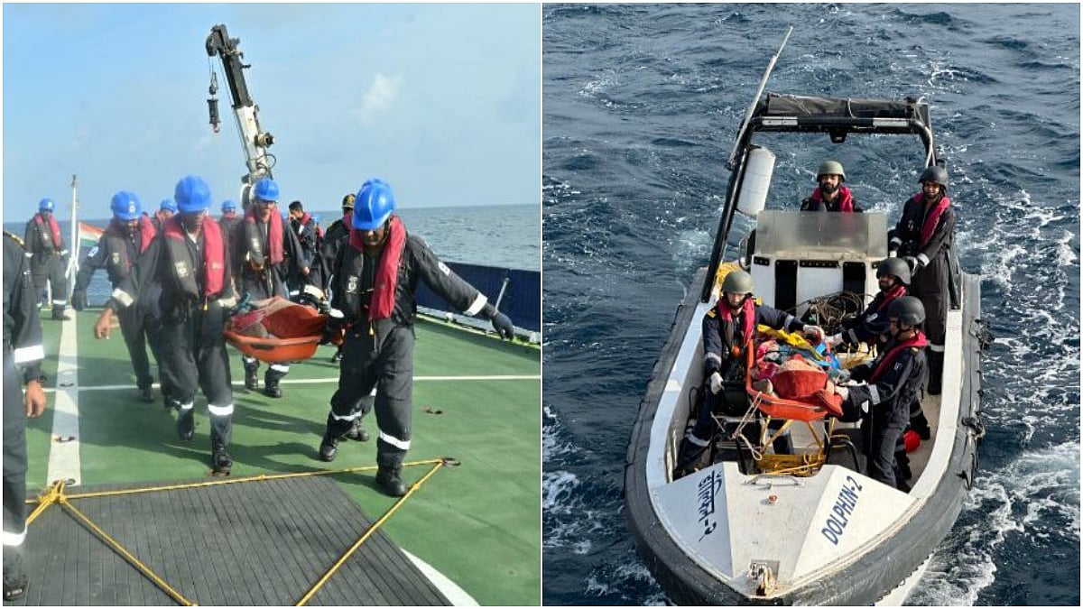 Indian Coast Guard Rescues Critically Injured Iranian Fisherman From Arabian Sea After MRCC Chabahar...