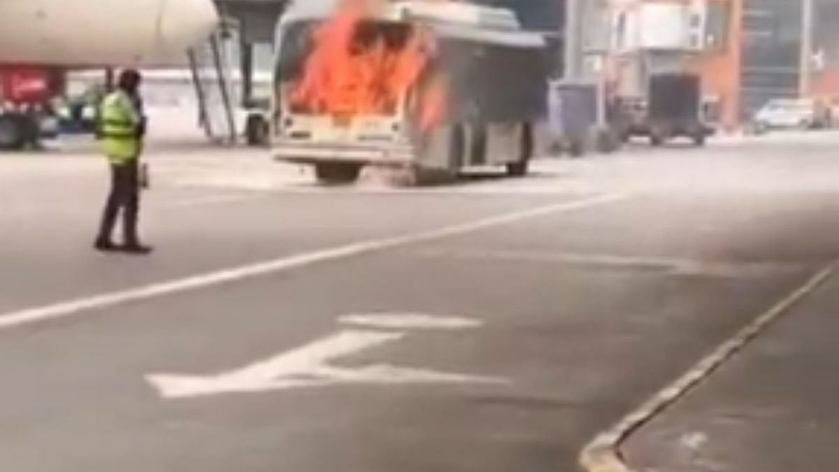 Delhi Airport Blaze: Bus Meters Away From Air India Plane At Terminal 3 Catches Fire - VIDEO