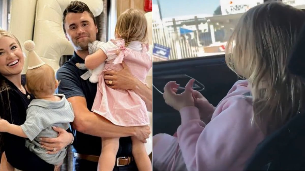 Charlie Kirk's Daughter Reacts Joyfully As She Spots His Roadside Banner, 'I See Daddy', Tear-Jerking Video Goes Viral