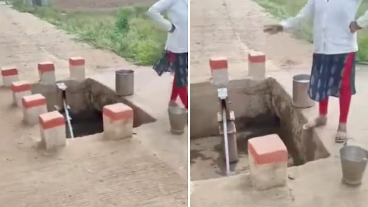 MP News: Video Shows Bizarre Road Construction Around Handpump In Sidhi; Locals Question Engineer's...