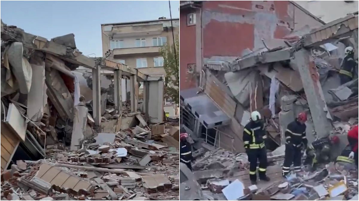 VIDEO: Seven-Storey Building Collapses In Turkiye's Gebze, 5 Family Members Trapped