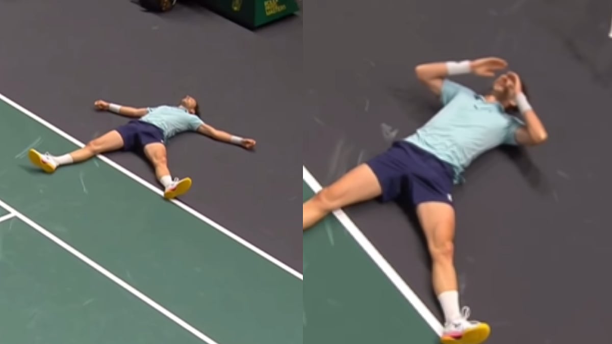 Scary Moment! Arthur Rinderknech Collapses On Court Mid-Match After Losing A Point Against Valentin...