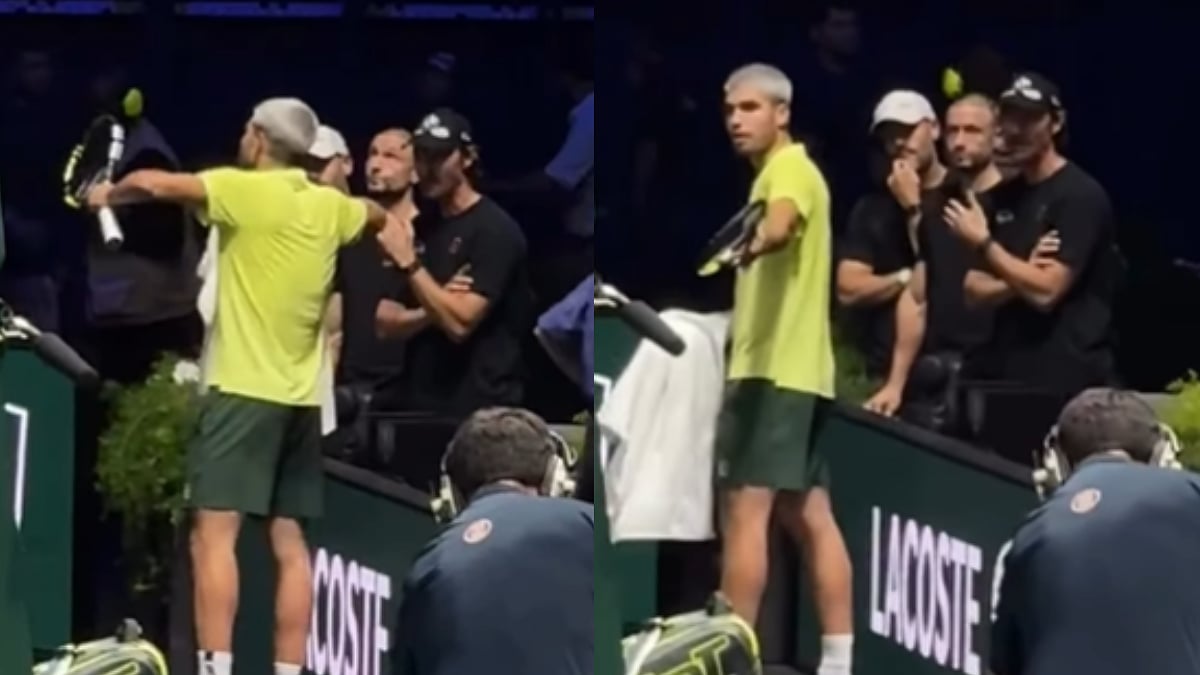 Tempers Flare! Carlos Alcaraz Furiously Argues With Coach Juan Carlos Ferrero After Losing Second Set To Cameron Norrie At Paris Masters 2025; Video