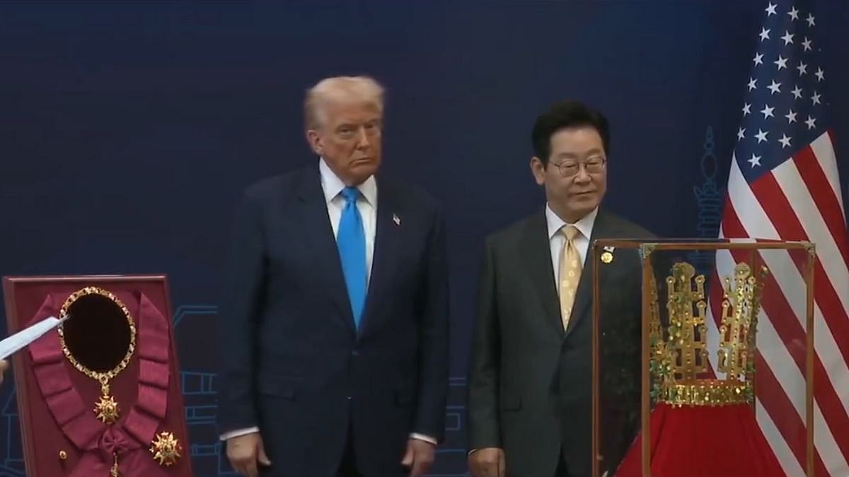 South Korean President Gifts Trump Ancient Gold Crown Replica, Bestows Highest State Honour