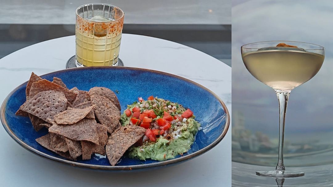 The Bombay Guac with millet nachos and avocado thecha