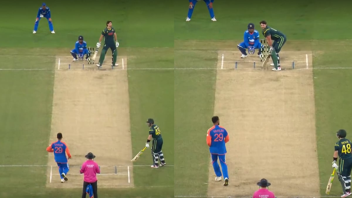 Funny Scenes! Tim David & Varun Chakravarthy Share Hilarious Standoff Moment During IND Vs AUS 2nd T20 Match; Video