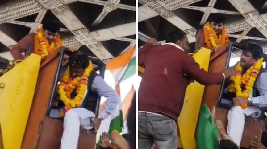 Madhya Pradesh News: Stuck In Crane, BJP Satna MP Ganesh Singh Hurls Slap At Worker After He Tries...