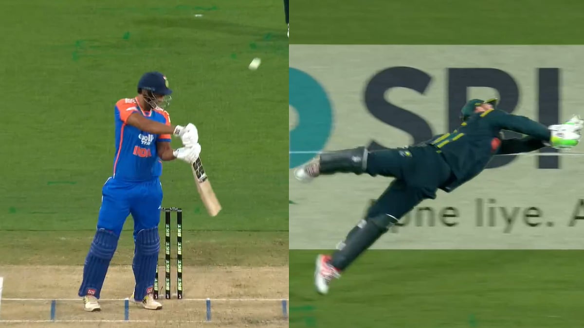 Phenomenal! Josh Inglis Pulls Off Sensational Catch To Dismiss Shivam Dube During IND Vs AUS 2nd T20 Match; Video