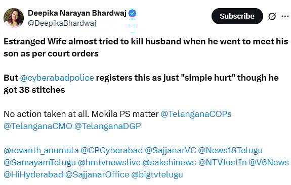 Activist Deepika Bhardwaj's post