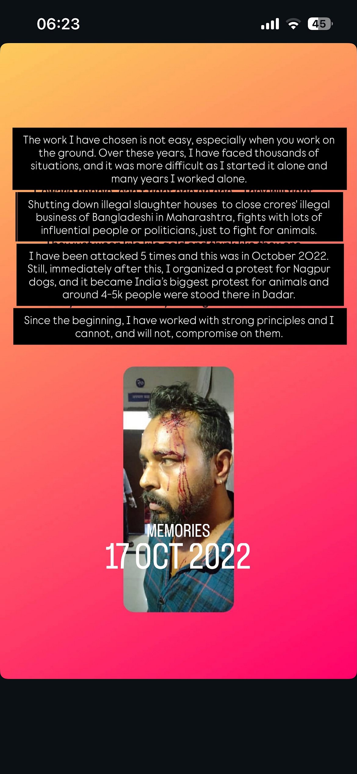 Vijay Rangare's Instagram story