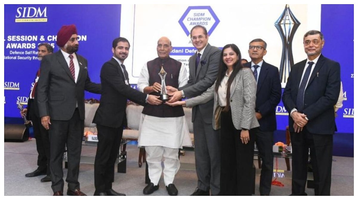 Adani Defense & Aerospace Awarded The Society Of Indian Defense Manufacturers Champion Award 2025