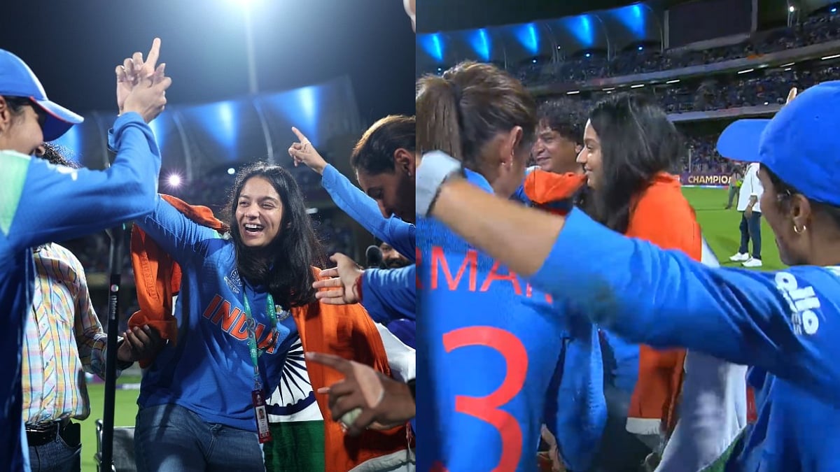 IND W vs SA W, ICC Women's World Cup 2025 Final: Team India Players Dance Alongside Pratika Rawal In...