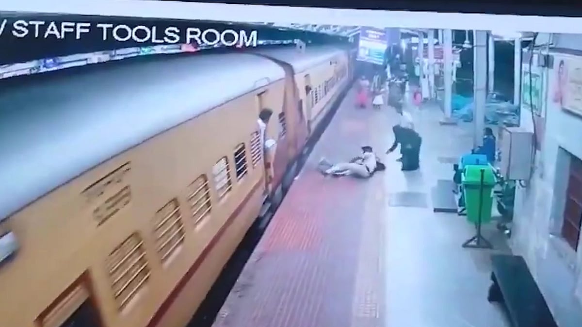 Heroic Act! RPF Staff’s Quick Reflexes Save Woman From Being Crushed Under Moving Train At Erode...