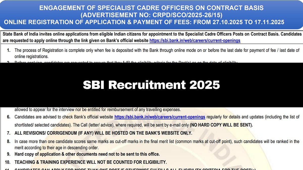 SBI Recruitment 2025: Registration Window Closes Soon; Check Documents Required List Here 