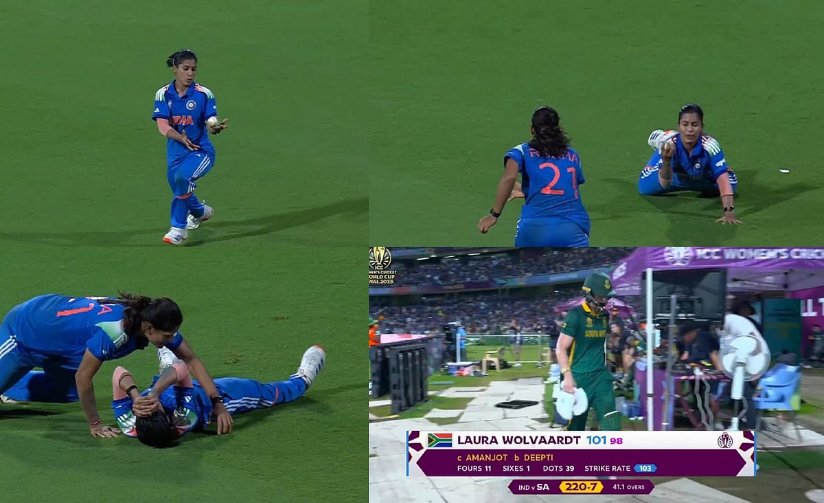 ‘Ye Catch Nahi, World Cup Pakad Liya’: Amanjot Kaur’s Spectacular Catch Dismissing Wolvaardt At ICC Women’s World Cup 2025 Final Wins Hearts Online 