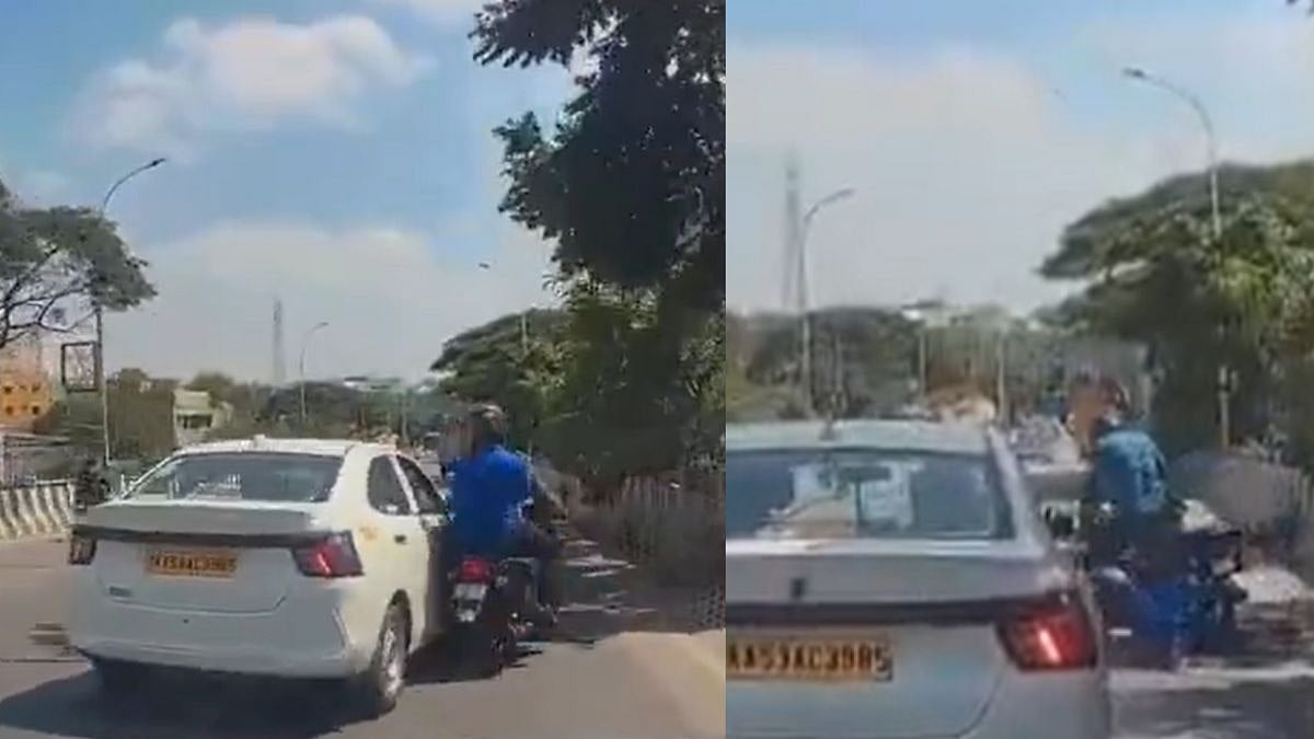 Caught on Camera: Cab Driver Deliberately Rams Bike After Argument In Bengaluru