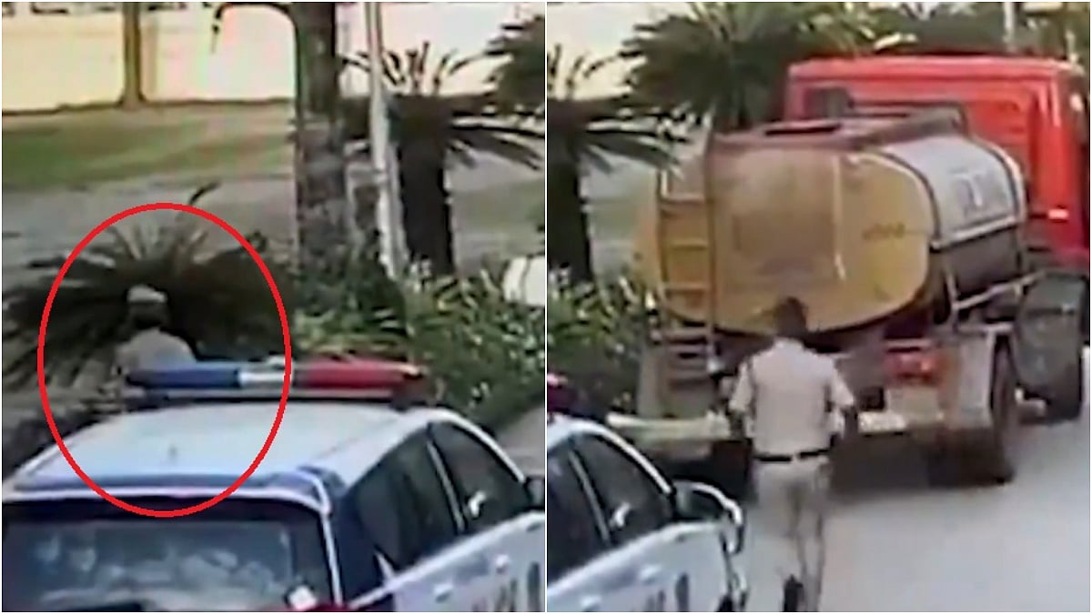 Telangana ASI Runs Over By Water Tanker In Medchal District; Disturbing Video Surfaces Online