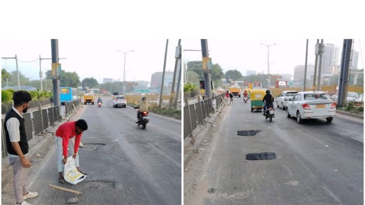 'Isse Accha Toh...': Bengaluru Corporation's Bizarre Pothole Filling Update Goes Wrong, Netizens Slam 