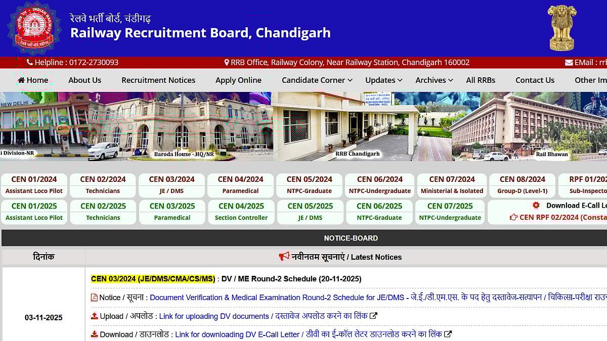RRB Announces Document Verification And Medical Exam Schedule For JE, Technician, And Paramedical Posts; Check Important Instructions 