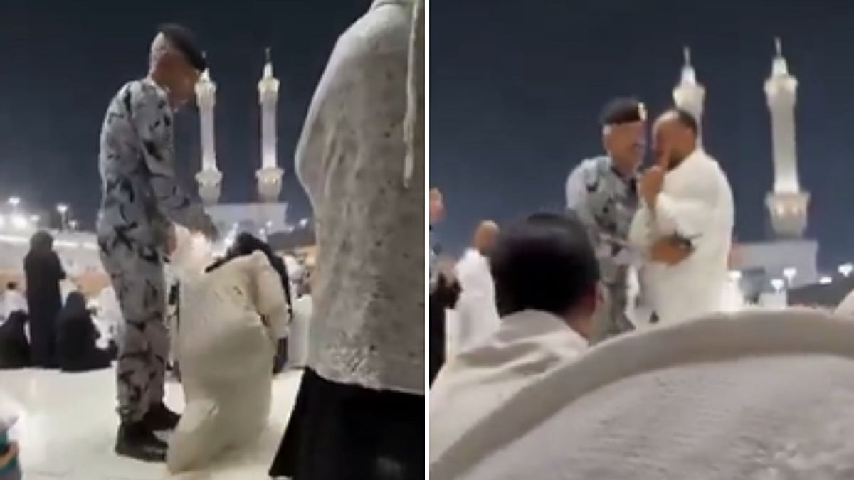Saudi Policeman Roughly Pulls Up Woman, Assaults Egyptian Pilgrim During Umrah; Viral Video Sparks...