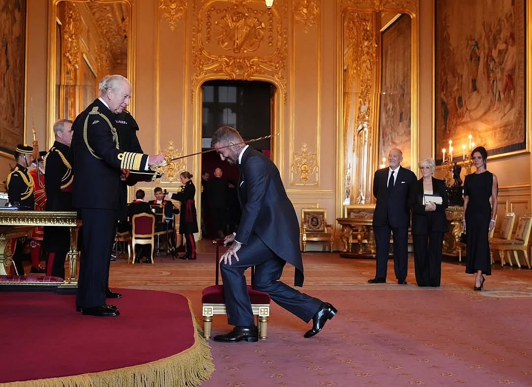 'Sir David Beckham' Receives The Honour Of 'Knighthood' From King Charles At Windsor Castle