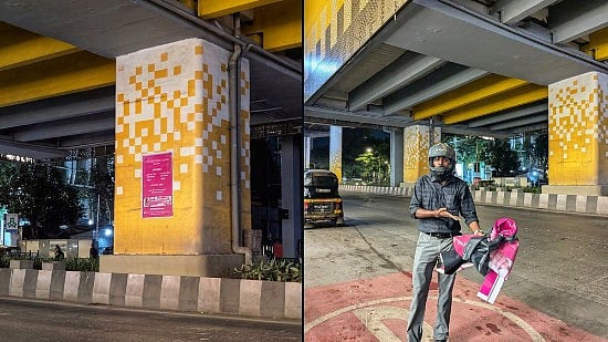 Maha Mumbai Metro Lauds Man For Removing Illegal Banner From Yellow Line Pillar | X