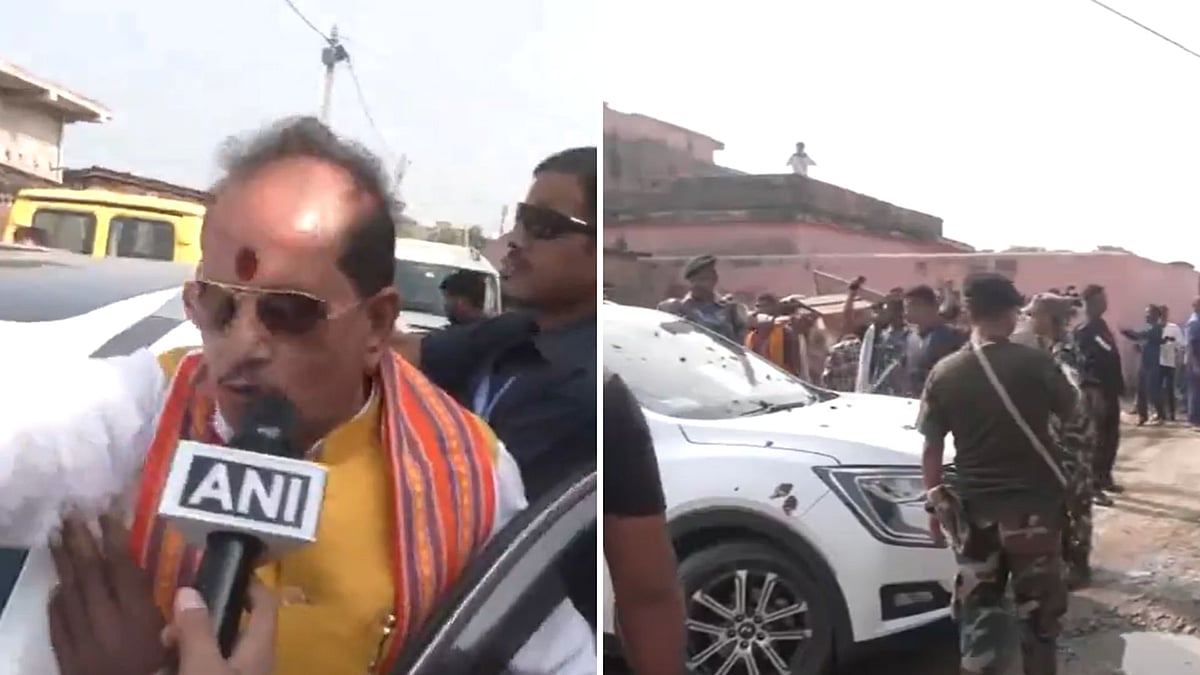 Bihar Elections 2025: RJD Supporters Hurl Slippers At Dy CM Vijay Kumar Sinha’s Convoy In...