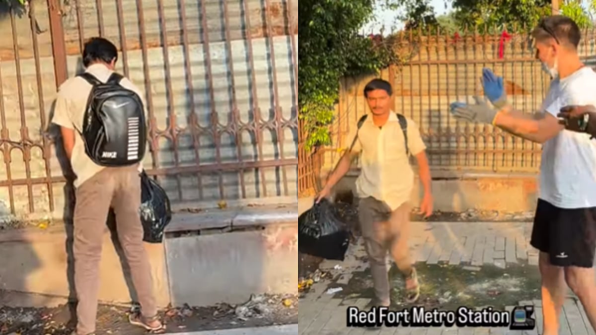 Man Caught Peeing Outside Red Fort Metro Station In Delhi, Faces Crowd Shaming Including Foreigners | WATCH 