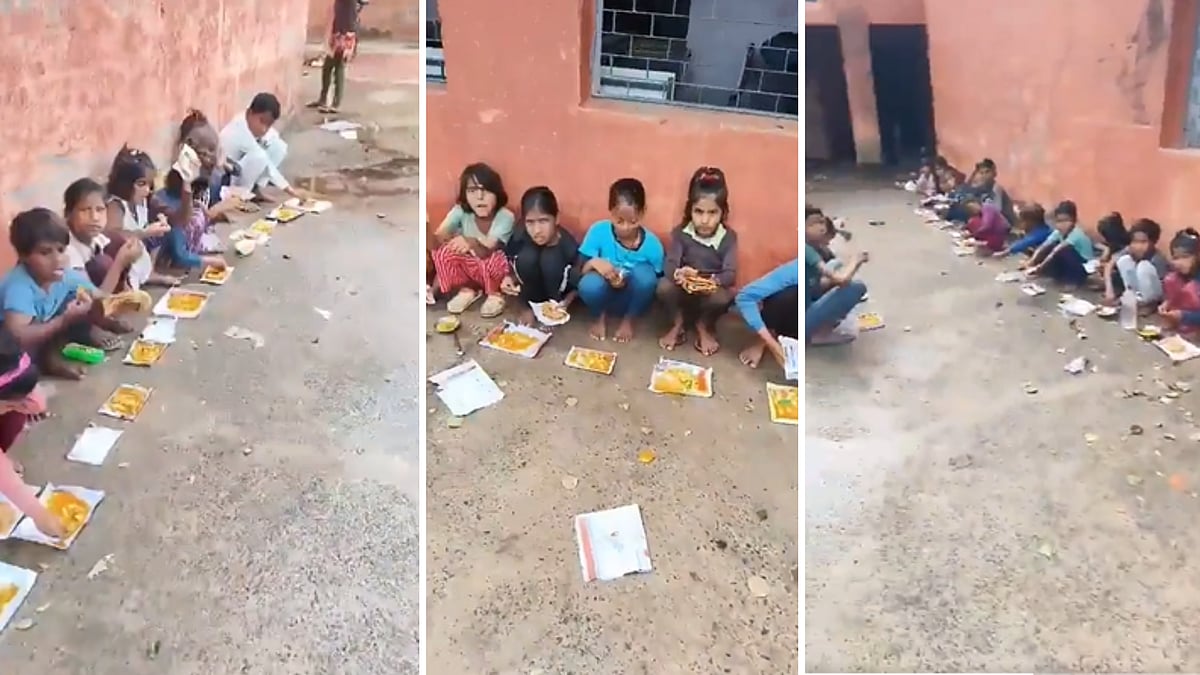 MP News: Government School Children Served Food In Scrap Paper Instead Of Plates In Sheopur; Video...