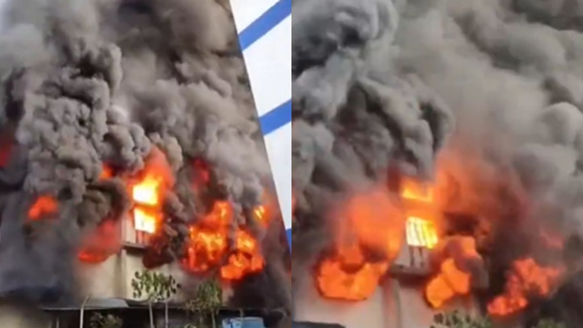 Massive Fire Erupts At Bhiwandi’s Saravali Industrial Estate, Textile Unit Gutted - Video