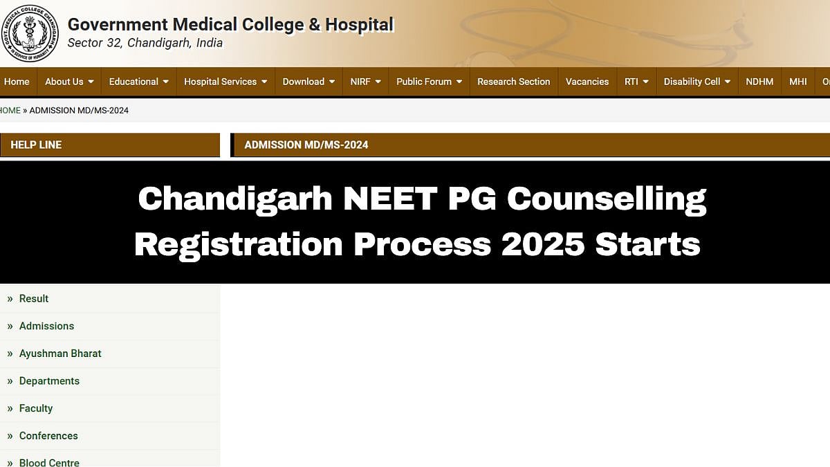 Chandigarh NEET PG Counselling 2025: Registration Process Starts; Check Application Fees & Other Details Here 