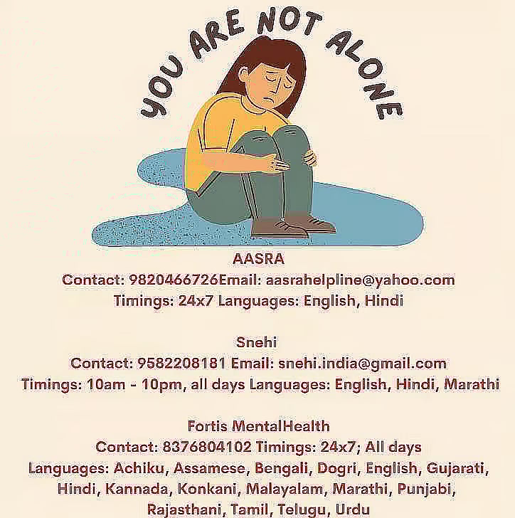 If you or anyone you know is struggling with suicidal thoughts, seek help here: 