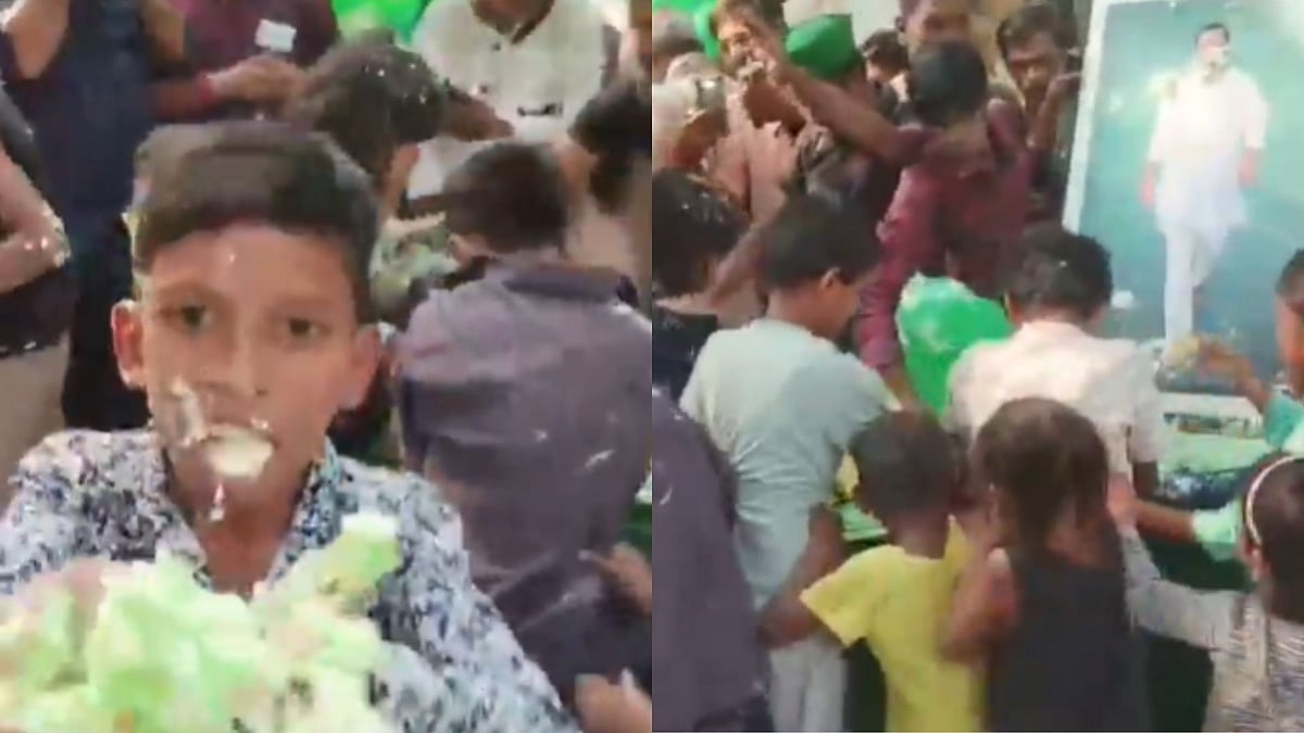 Kids Rush To Grab Cake At Tejashwi Yadav’s Birthday; 36-Pound Cake Gone In 36 Seconds - VIDEO