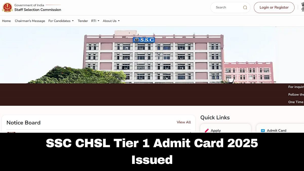 SSC CHSL Tier 1 Admit Card 2025 Issued; Here's How To Download